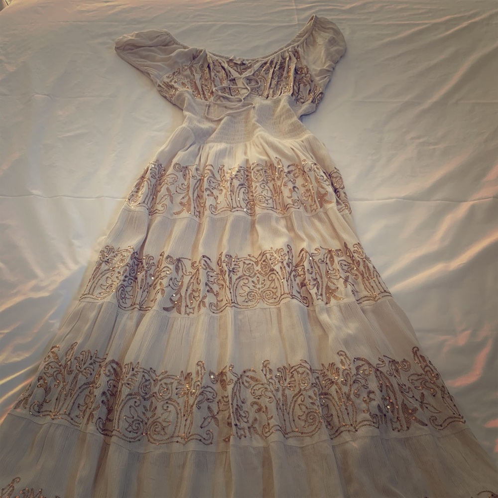 Peasant embellished maxi dress by Boston Proper